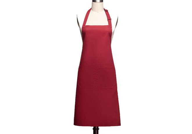 纯棉挂脖围裙（可定制公司LOGO印刷或刺绣）款号：HBJS 159