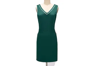双肩带V领围裙（可定制公司LOGO印刷或刺绣）款号：HBJS 568