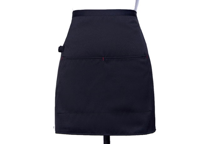 超短款服务员围裙（可定制公司LOGO印刷或刺绣）款号：HBJS